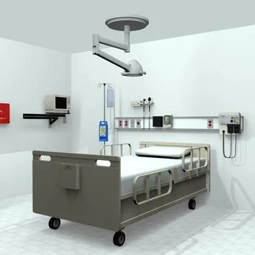 Hospital Room Medical Equipment 3D Model