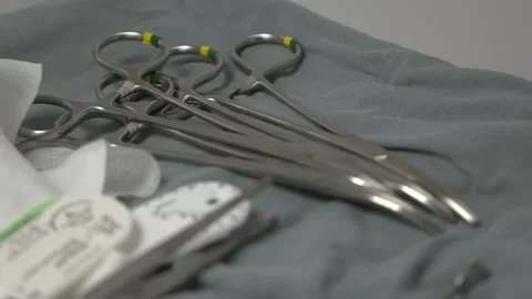 Hospital Scissors Close-up Stock Footage 146617352