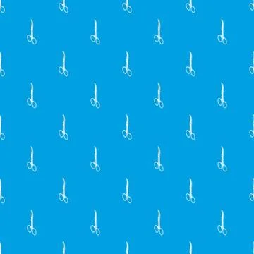 Hospital scissors pattern vector seamless blue Stock Illustration