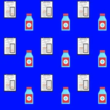 Hospital seamless pattern background Stock Illustration