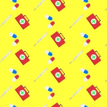 Hospital seamless pattern Stock Illustration