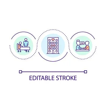 Hospital services loop concept icon Stock Illustration