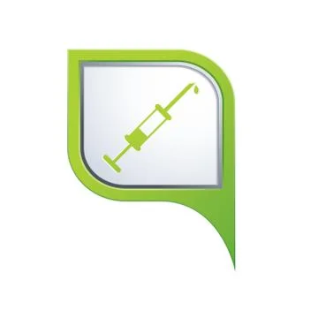 Hospital symbol on green map pointer Stock Illustration