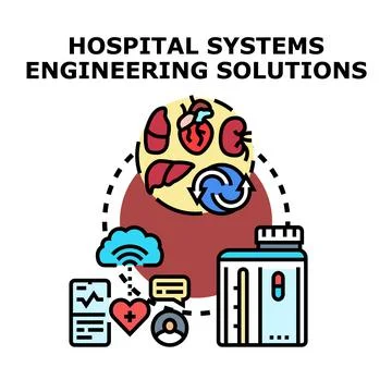 Hospital systems engineering solutions improving healthcare processes Illustrazione stock