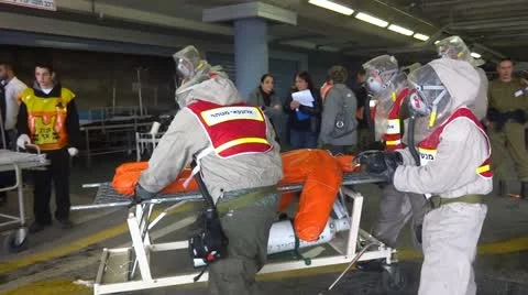  Hospital training with protective suits  Stock Footage 18186698