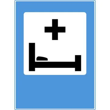 Hospital. Vector image on a blue background. Stock Illustration