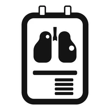 Hospitalization with lungs problem icon simple vector. Healthy patient Stock Illustration