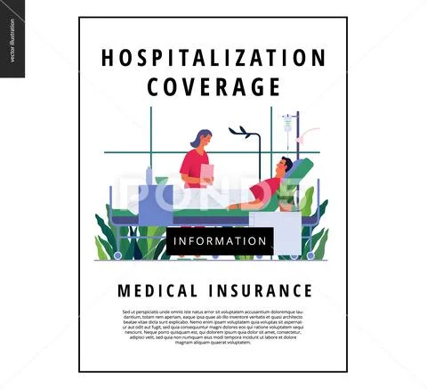 Hospitalization - medical insurance template Stock Illustration