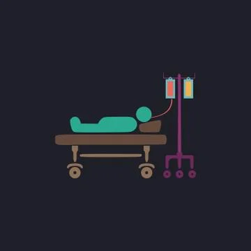 Hospitalized computer symbol Stock Illustration