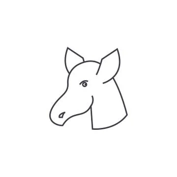 Hoss vector line icon, sign, illustration on background, editable strokes Stock Illustration