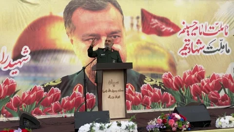 Hossein Salami commander-in-chief of Iran's Islamic Revolutionary Guard Corps Stock Footage 266846037