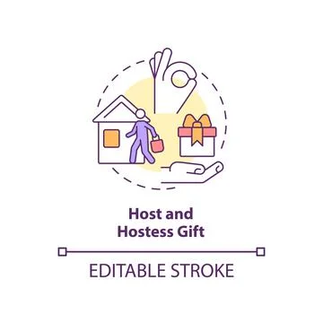 Host and hostess gift concept icon Stock Illustration