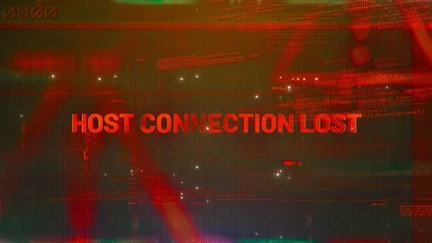 Host Connection Lost Word on High Technology Futuristic Background Stock Footage 343575271