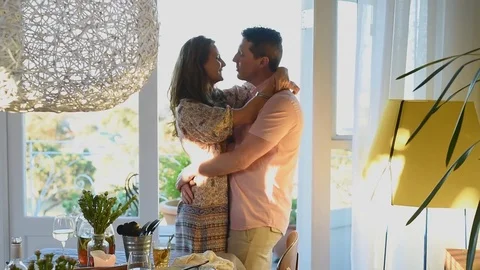 Host couple before a party Stock Footage 71608042
