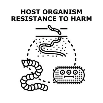 Host organism developing natural immunity to hostile environment Stock Illustration