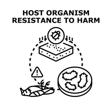 Host organism developing resistance to environmental harm Stock Illustration
