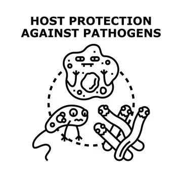 Host protection against pathogens immunity defense concept Stock Illustration