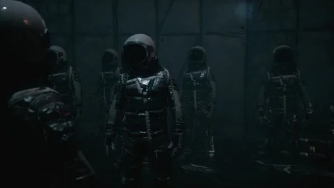 Hostage astronauts in prison on planet colony 03 Stock Footage 247805871