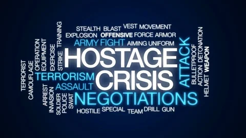 Hostage crisis animated word cloud, text... | Stock Video | Pond5