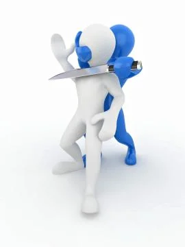 Hostage. two men on white isolated background. 3d Stock Illustration