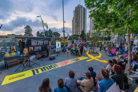 Hostages support assembly, Haifa Stock Photos