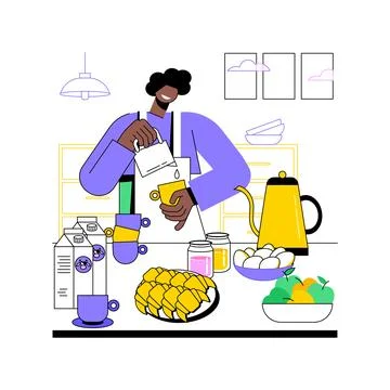 Hostel breakfast isolated cartoon vector illustrations. Illustrazione stock