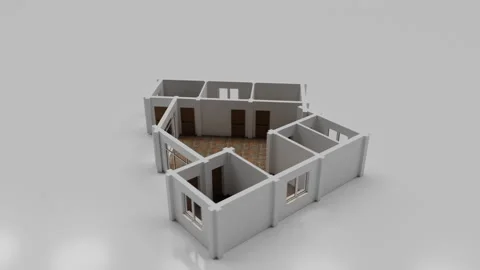 Hostel first floor plan, CG Stock Footage 247446796