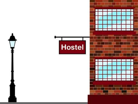 Hostel Hostels Vector Illustration Stock Illustration