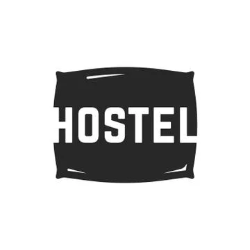 Hostel logo with black pillow Stock Illustration