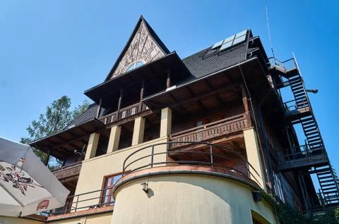  Hostel PTTK Three Crowns - mountain hut in Pieniny National Park, in Sromowc Stock Photos