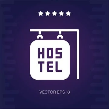 Hostel sign vector icon Stock Illustration