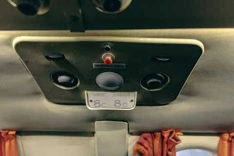 Hostess Call Aisle Window Panel Overhead Stock-Fotos