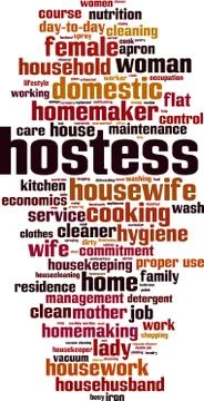 Hostess word cloud Stock Illustration