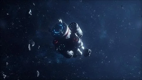 Hostile alien spacecraft is en route to our planet with the aim to invade Stock Illustration
