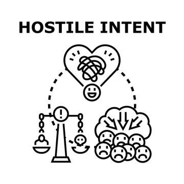 Hostile intent and negative emotional impact concept Stock Illustration