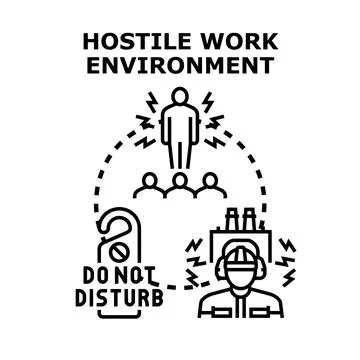 Hostile work environment causing stress and discomfort Stock Illustration