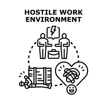 Hostile work environment causing stress and dissatisfaction 스톡 일러스트