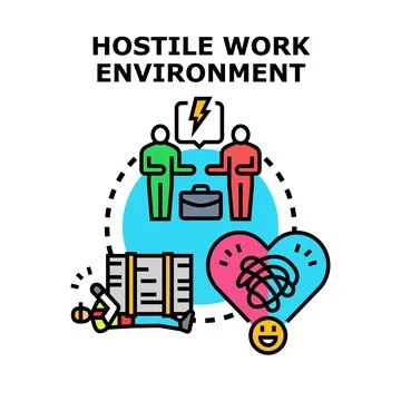 Hostile work environment causing stress and dissatisfaction 스톡 일러스트