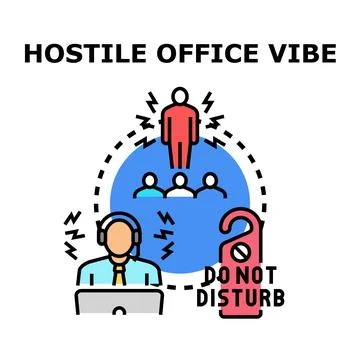 Hostile work environment creating employee stress and conflict Stock Illustration