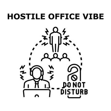 Hostile work environment creating employee stress and conflict Stock Illustration