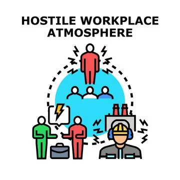 Hostile workplace atmosphere creating conflicts and stress Stock Illustration