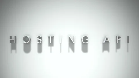 Hosting api 3D title animation with shadows on a white background Stock Footage 297272862
