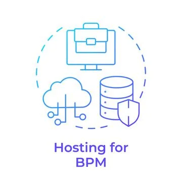Hosting for BPM blue gradient concept icon イラスト素材