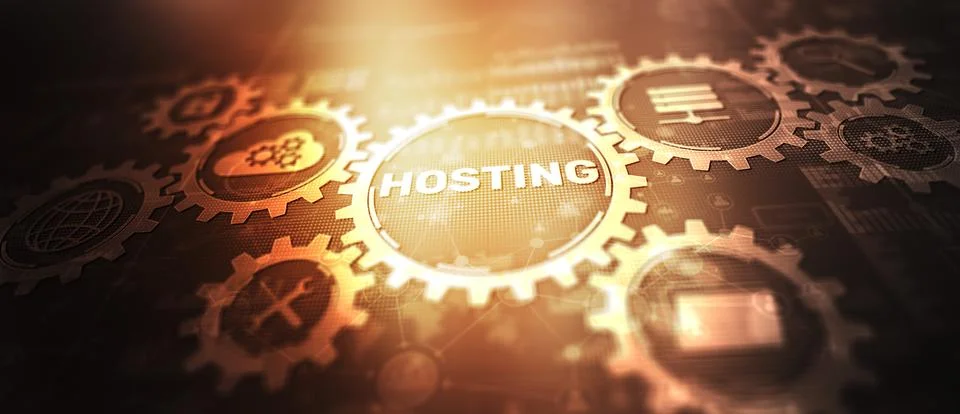 Hosting Cloud and edge computing technology concepts. Mixed Media 스톡 일러스트