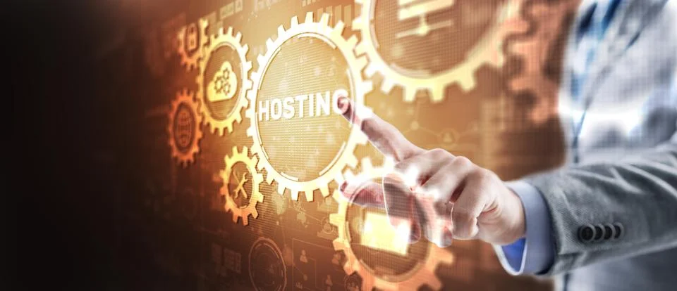 Hosting Cloud and edge computing technology concepts. Mixed Media Stock Photos