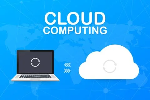 Hosting cloud concept with computer, smartphone and tablet , cloud computing  Stock Illustration