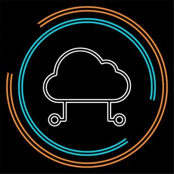Hosting cloud icon, cloud computing technology Stock Illustration