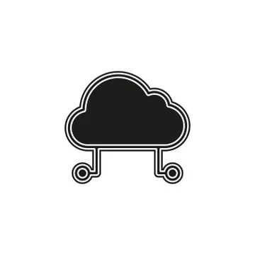 Hosting cloud icon, cloud computing technology Stock Illustration
