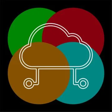Hosting cloud icon, cloud computing technology 스톡 일러스트