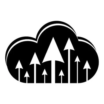 Hosting cloud icon, simple black style Illustrazione stock